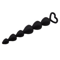 Анальная елочка сердечки Chisa Black Mont Elite Lover's Beads 17см /2,5см