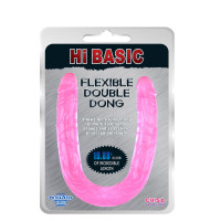 Двойной фаллоимитатор Chisa HI BASIC реалистичный, розовый