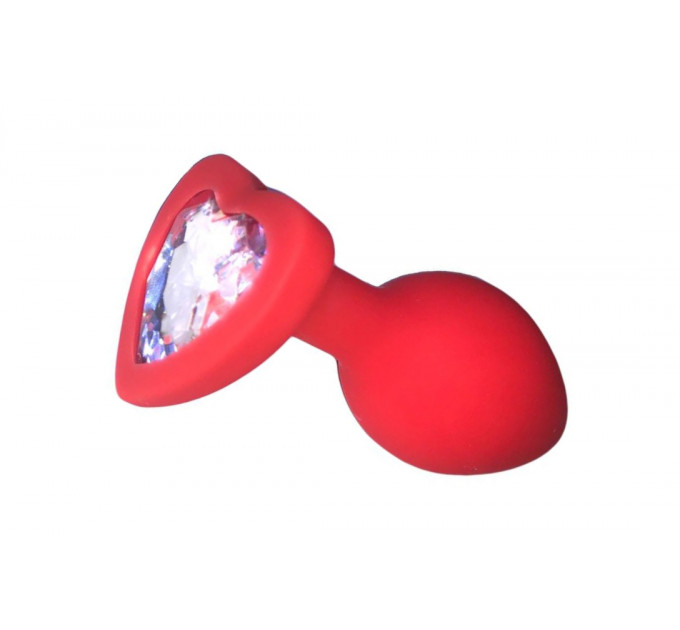 Анальна пробка Red Silicone Heart White S