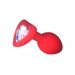 Анальна пробка Red Silicone Heart White S