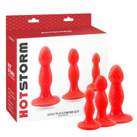 Анальная пробка Chisa Hot Storm на присоске, красная, размер L