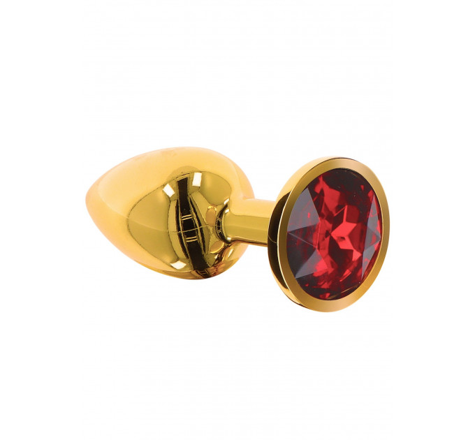 Анальний корок металевий золотистий L Butt Plug With Diamond Jewel Taboom