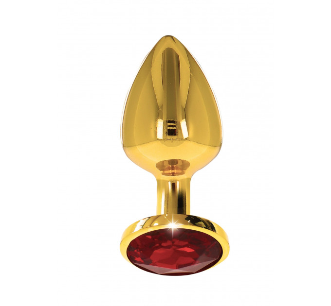 Анальний корок металевий золотистий L Butt Plug With Diamond Jewel Taboom