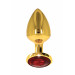Анальний корок металевий золотистий L Butt Plug With Diamond Jewel Taboom