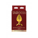Анальний корок металевий золотистий L Butt Plug With Diamond Jewel Taboom