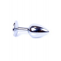 Анальна пробка з каменем Plug-Jewellery Silver PLUG- Clear розмір S