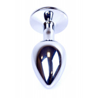 Анальна пробка з каменем Plug-Jewellery Silver PLUG- Clear розмір S