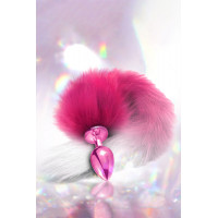 Анальний корок з хвостом Global Novelties NIXIE METAL BUTT PLUG WITH OMBRE TAIL