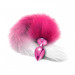 Анальная пробка с хвостом Global Novelties NIXIE METAL BUTT PLUG WITH OMBRE TAIL, PINK METALLIC