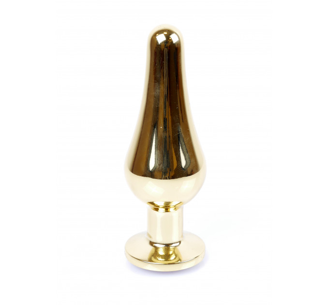 Анальная пробка с розовым камнем Plug-Jewellery Gold BUTT PLUG- Pink