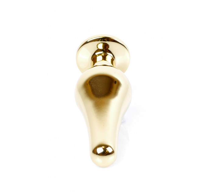 Анальная пробка с розовым камнем Plug-Jewellery Gold BUTT PLUG- Pink