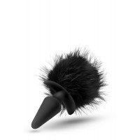 Анальний затор, заячий хвостик, чорний ANAL ADVENTURES PLATINUM RABBIT TAIL PLUG