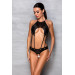 Боди с декоративными ремешками и открытым доступом, экокожа TASMINA BODY black S/M - Passion