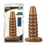 Велика анальна пробка ребриста Chisa Dark Muscle Gold