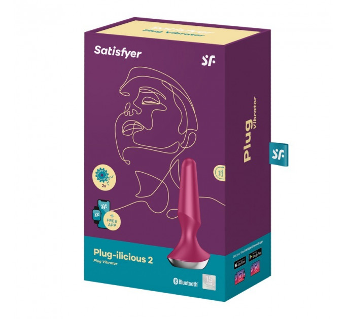 Анальная пробка с функцией управления с смартфона Satisfyer Vibrator ilicious 2, бордовый