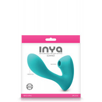 Подвійний вібратор із вакуумною стимуляцією NS Novelties INYA SONNET TEAL