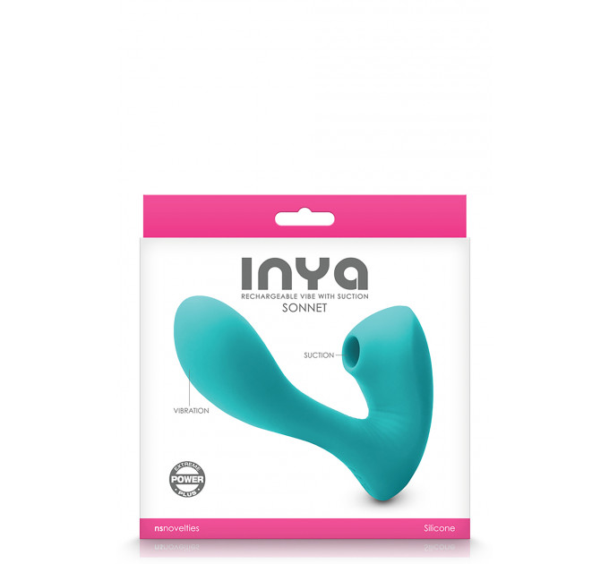 Двойной вибратор с вакуумной стимуляций NS Novelties INYA SONNET TEAL