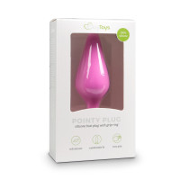 Анальна пробка зі стоппером-кільцем Easytoys, силіконова, рожева, 8.5 х 2.5 см