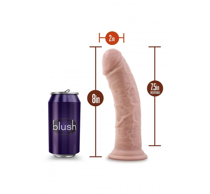 Фаллоимитатор реалистичный на присоске Blush Dr. Skin бежевый, 20.3 х 5 см