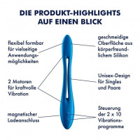 Універсальний вібратор (ерекційне кільце), що гнеться SATISFYER ELASTIC JOY BLUE