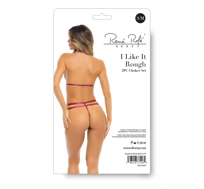 Комплект белья I LIKE IT ROUGH 2PC CHOKER SET BURGUNDY, S/M