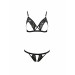 Комплект белья с открытым доступом DIABOLINA SET black S/M - Passion