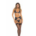Комплект белья кружевной Rene Rofe Sneak Peak, синий, S/M