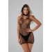Короткое платье в сеточку Dania Besired, черное, One Size