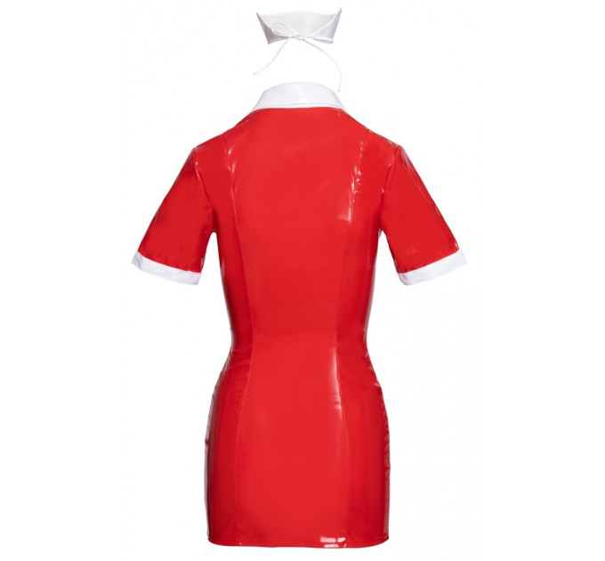 Костюм медсестры красный виниловый Black Level Vinyl Nurse 2 предмета, M
