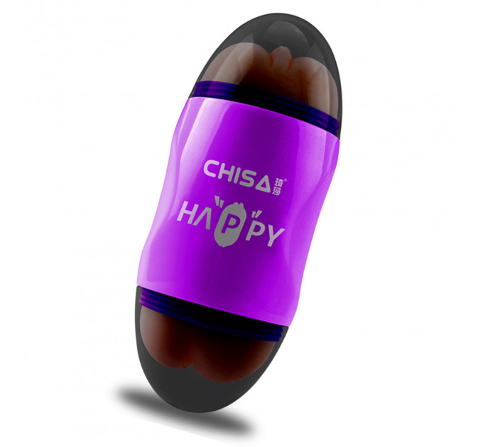 Мастурбатор Вагина и Анус Chisа Portable Happy Cup с вибрацией, бежевый