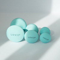 Набор анальных пробок с рельефом UPKO The Mushroom силиконовые, голубые, 3 шт.