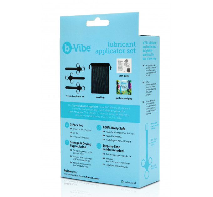 Набор аппликаторов для смазки B-Vibe, черные, 3 шт