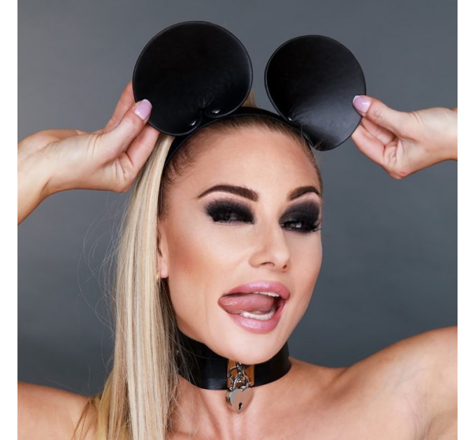 Нашийник Kinky Diva Collar Мe! із замочком та ключиком, чорний