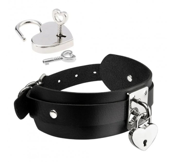 Нашийник Kinky Diva Collar Мe! із замочком та ключиком, чорний