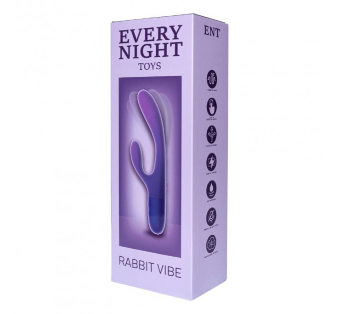 Вибратор кролик Every Night Toys для точки G, сине-фиолетовый градиент