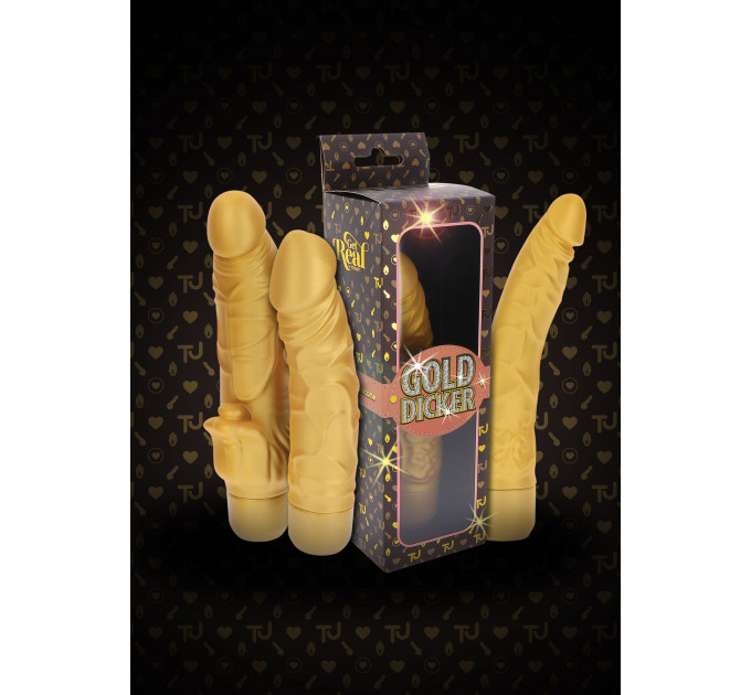 Вибратор реалистичный Gold Dicker, золотистый