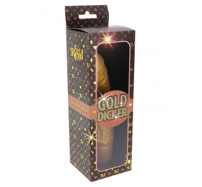 Вибратор реалистичный Gold Dicker, золотистый