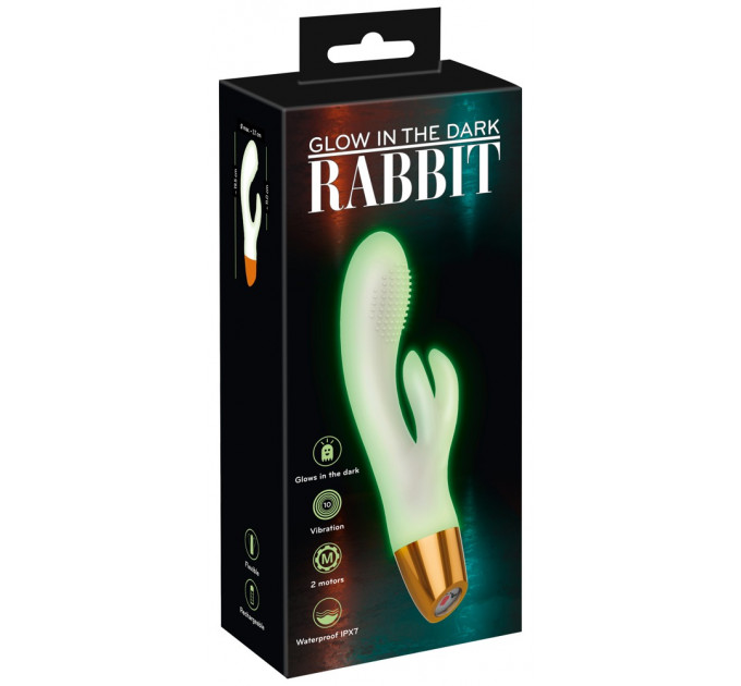 Вибратор кролик You2Toys GITD Rabbit Vibrator, светится в темноте