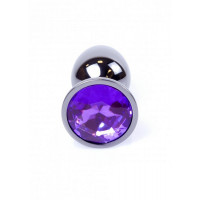 Анальна пробка з каменем Plug-Jewellery Dark Silver PLUG-Purple розмір S