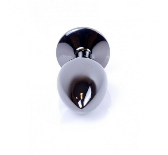 Анальная пробка с камнем Plug-Jewellery Dark Silver PLUG- Purple размер S