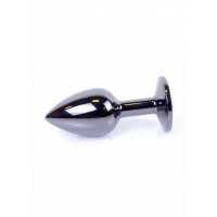 Анальна пробка з каменем Plug-Jewellery Dark Silver PLUG-Purple розмір S