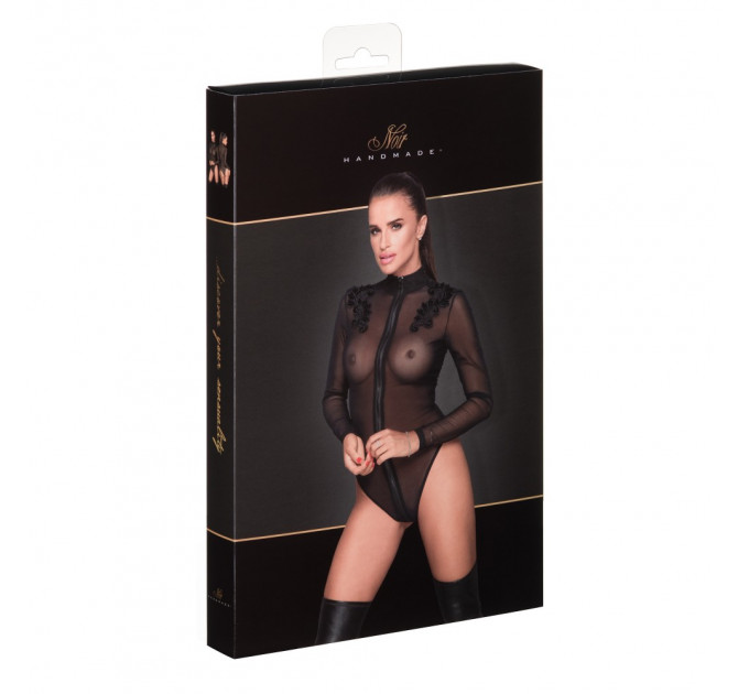 Боди гипюр F221 Noir Handmade XL