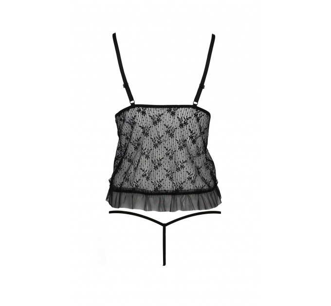 Боди с открытым доступом и грудью JUSTINA BODY black S/M - Passion