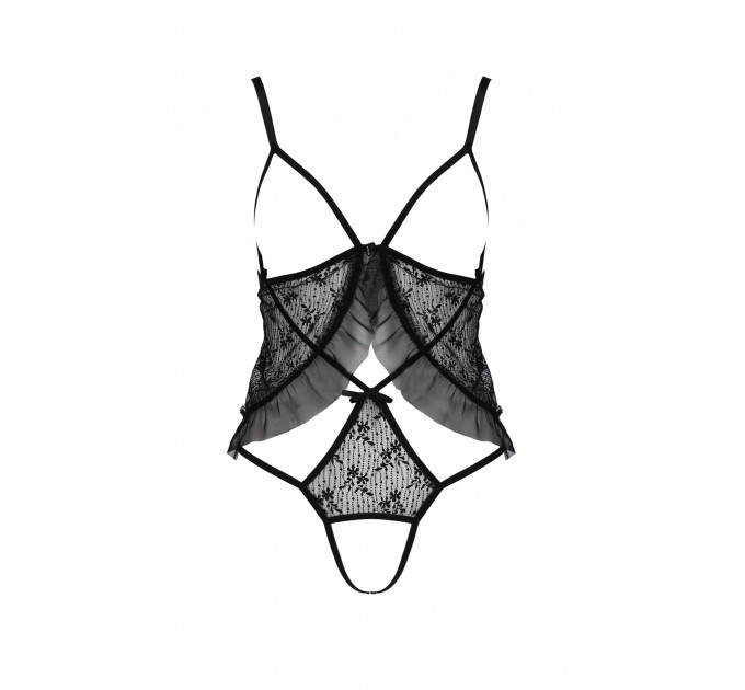 Боди с открытым доступом и грудью JUSTINA BODY black S/M - Passion