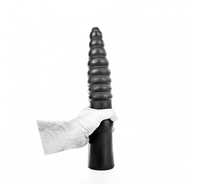 Большой фаллоимитатор с рельефом All Black AB20 черный, 34 см