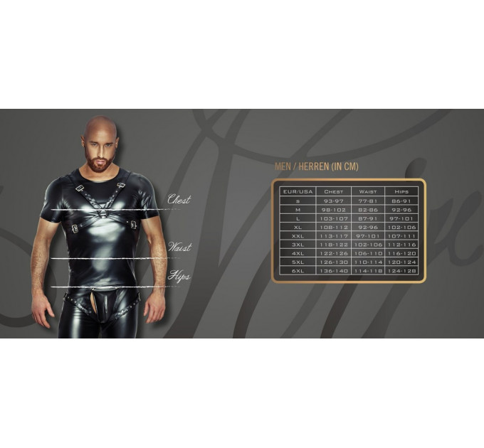 Штани чоловічі , вініл H059 Noir Handmade, чорний, XL