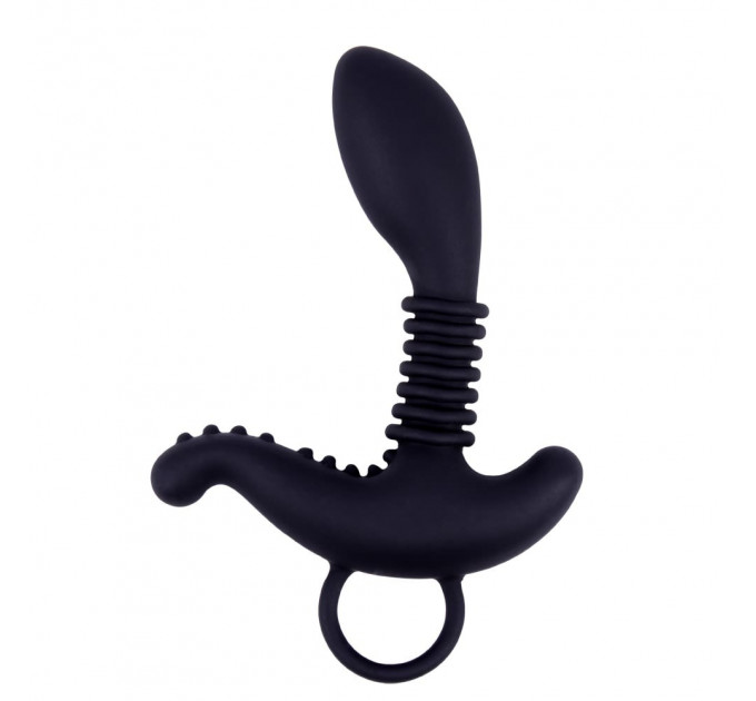Cтимулятор простати з додатковим відростком Chisa Black Mont Booty Exciter і кільцем-тримачем