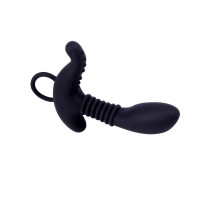 Cтимулятор простати з додатковим відростком Chisa Black Mont Booty Exciter і кільцем-тримачем