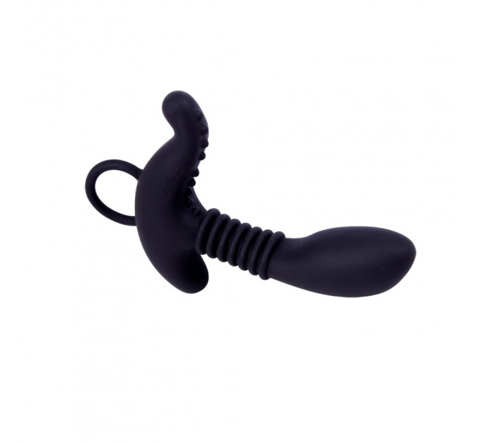 Cтимулятор простати з додатковим відростком Chisa Black Mont Booty Exciter і кільцем-тримачем