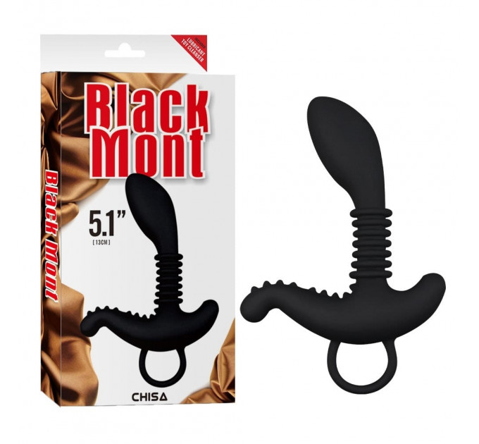 Cтимулятор простати з додатковим відростком Chisa Black Mont Booty Exciter і кільцем-тримачем